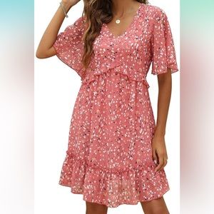 Pink Floral XL Dress